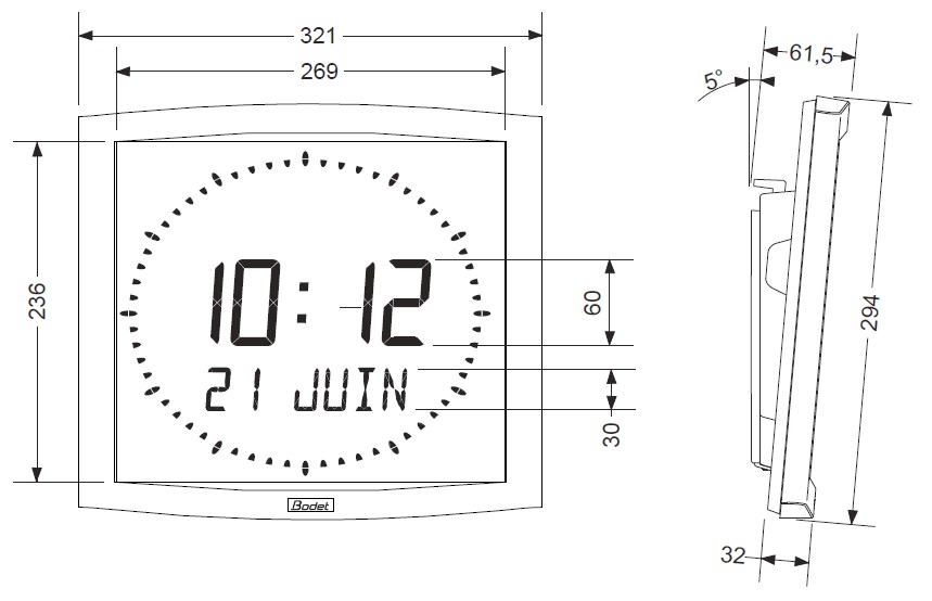 Габаритные размеры BODET OPALYS ELLIPSE