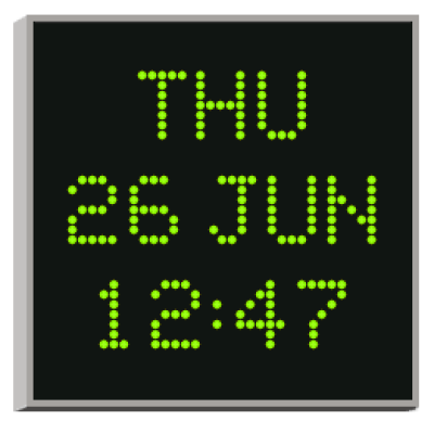 Настенные цифровые часы с календарем 4540N.05.G.S.PoE