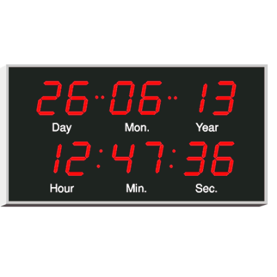 Настенные цифровые часы с календарем 4550E.057.R.S.EU