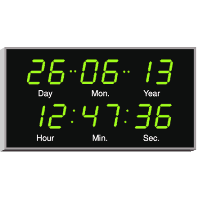 Настенные цифровые часы с календарем 4550N.100.G.S.EU