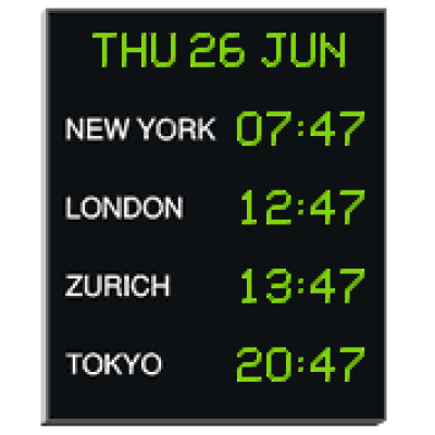 Настенное цифровое табло мирового времени 4700NE/4.05.G.S.EU