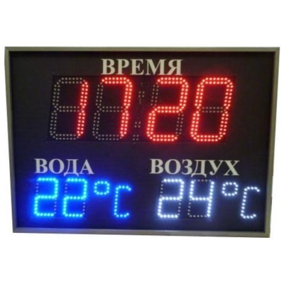 Электронное табло с часы для бассейна