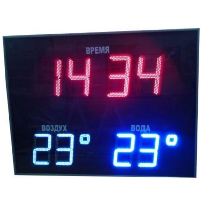 Электронное табло с часы для бассейна