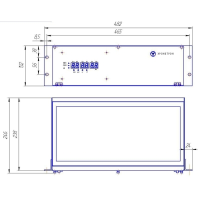 Первичные кварцевые цифровые часы в Rack-корпусе ЦП-2-R1