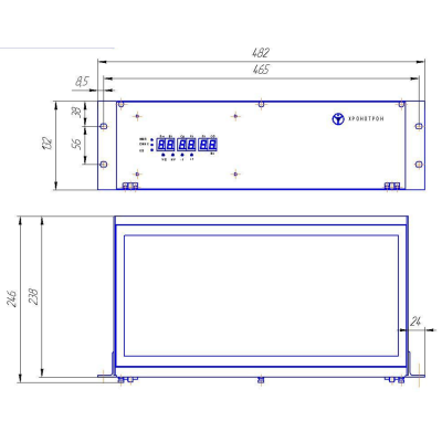 Первичные кварцевые цифровые часы в Rack-корпусе ЦП-2-R1