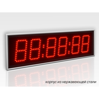 Цифровые часы из нержавеющей стали, 6 знаков