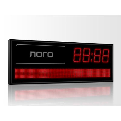 Светодиодные часы-календарь с местом для логотипа Импульс-410K-D10-DN6x96