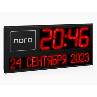 Светодиодные часы-календарь с местом для логотипа