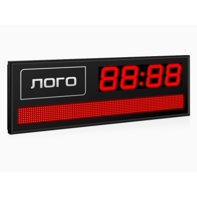 Светодиодные часы-календарь с местом для логотипа Импульс-410K-NOVA-D10-DN6x96