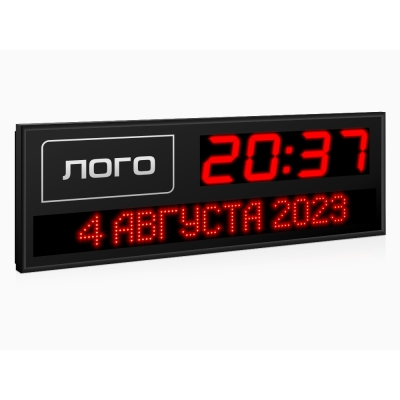 Светодиодные часы-календарь с местом для логотипа