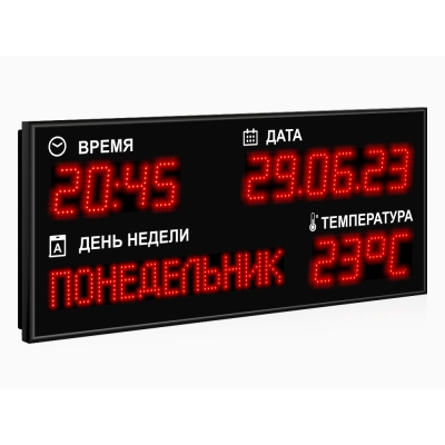 Светодиодные часы-календарь с датчиком температуры