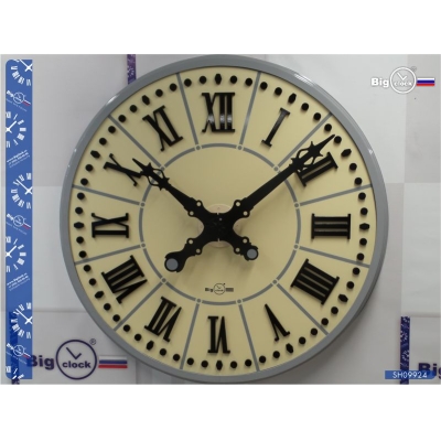Классические уличные часы с серой обечайкой SH09924